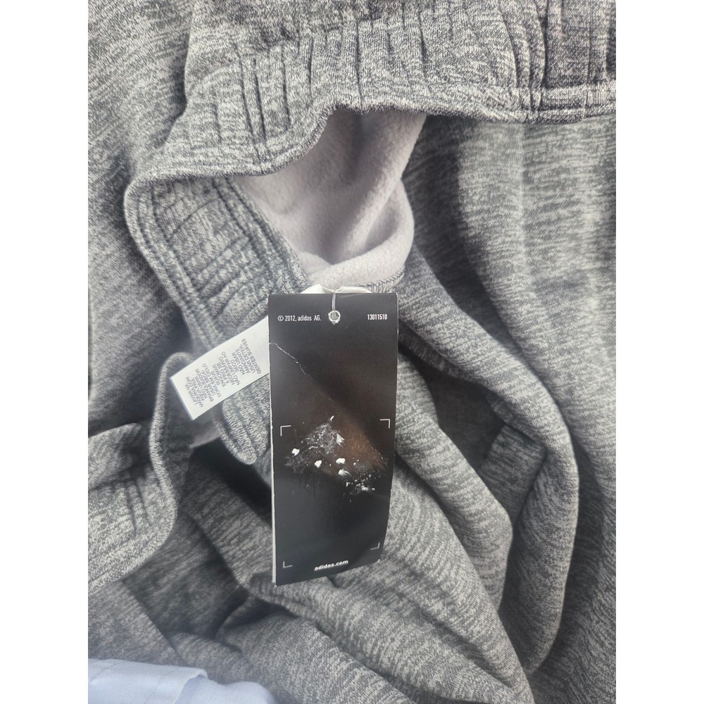 Adidas Sweatpants Men XL Gray Fleece Lined Straight Leg Zipper Pockets Lounge - Picture 6 of 8